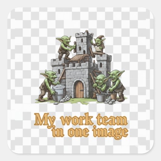 My Work Team Funny Goblin Humor sticker sheet (Vorderseite)