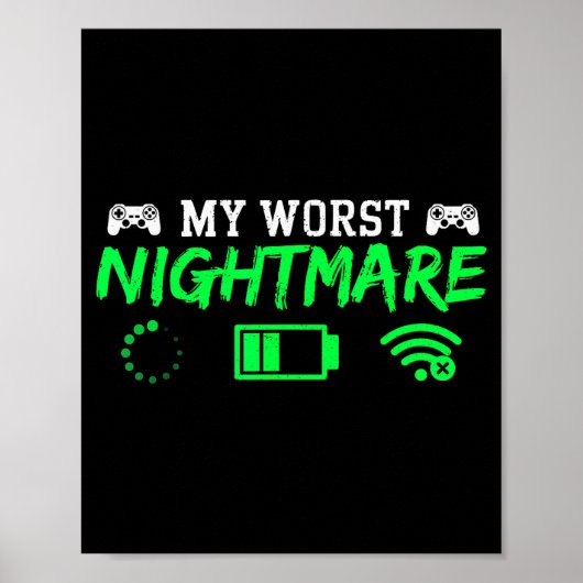 My Worst Gamer Funny Gaming Men Teen Boys Kids Poster (Vorne)