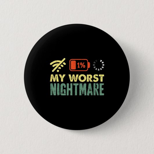 My Worst Low Battery Funny Gamers Humor Men Button (Vorderseite)