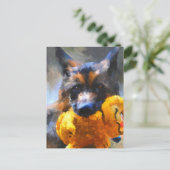 My Yellow Friend German Shepherd Postcard Postkarte (Stehend Vorderseite)