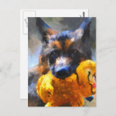 My Yellow Friend German Shepherd Postcard Postkarte (Vorne/Hinten)