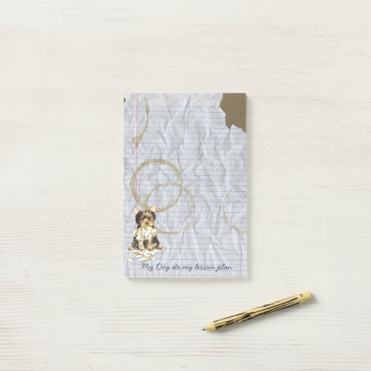 My Yorkie Ate my Lessingplan Post-it Klebezettel (Auf Schreibtisch)