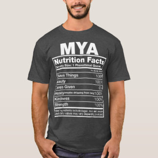 Mya Nutrition FactsMya Name Birthday T-Shirt