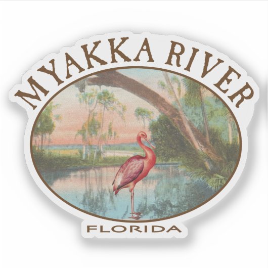 Myakka Florida mit dem Roseate Spoonbill Aufkleber (Vorderseite)