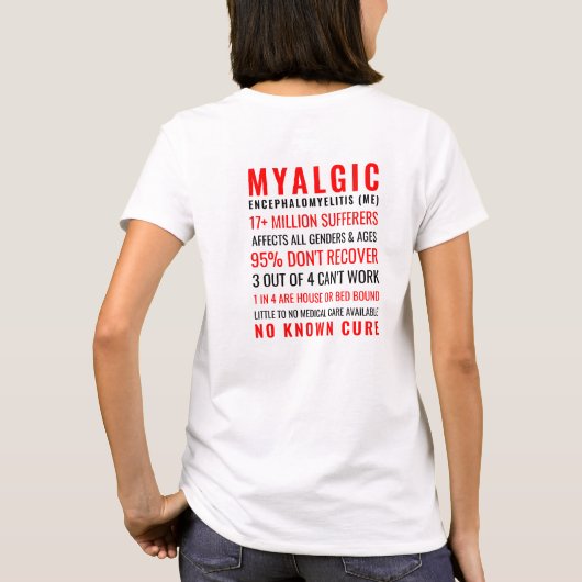 Myalgic Encephalomyelitis (ME) Stats T-Shirt (Rückseite)