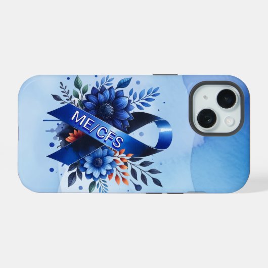 Myalgische Encephalomyelitis ME/CFS Sensibilisieru iPhone 15 Hülle (Rückseite (Horizontal))