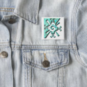 Myan Hunab Ku - Türkis Button (Beispiel)