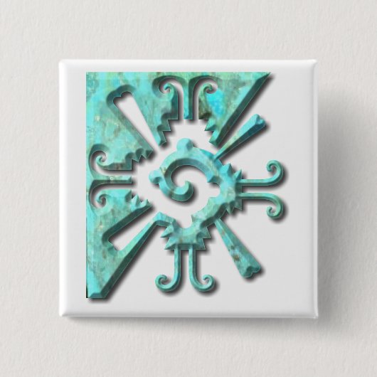 Myan Hunab Ku - Türkis Button (Vorderseite)
