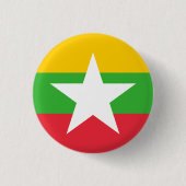 Myanma/birmanische Flagge, Flagge von Myanmar/Birm Button (Vorderseite)