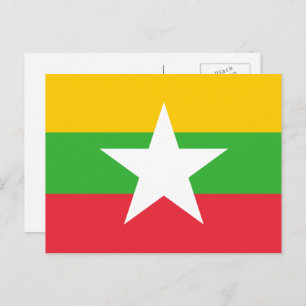 Myanma/birmanische Flagge, Flagge von Myanmar/Birm Postkarte