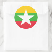 Myanma/birmanische Flagge, Flagge von Myanmar/Birm Runder Aufkleber (Tasche)