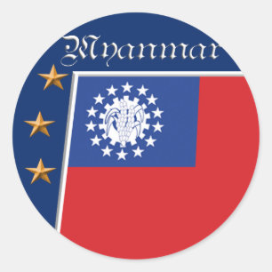 Myanmar-Aufkleber Runder Aufkleber