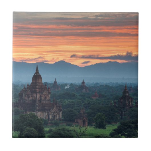 Myanmar, Bagan Sunrise Fliese (Vorderseite)