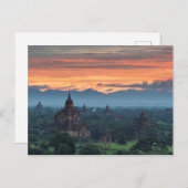 Myanmar, Bagan Sunrise Postkarte (Vorne/Hinten)