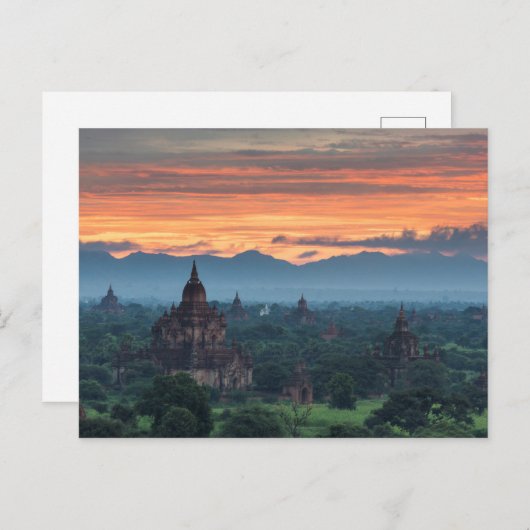 Myanmar, Bagan Sunrise Postkarte (Vorne/Hinten)