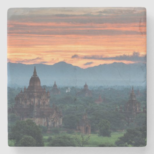 Myanmar, Bagan Sunrise Steinuntersetzer (Vorderseite)