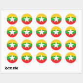 Myanmar Fisheye Flag Sticker (Blatt)