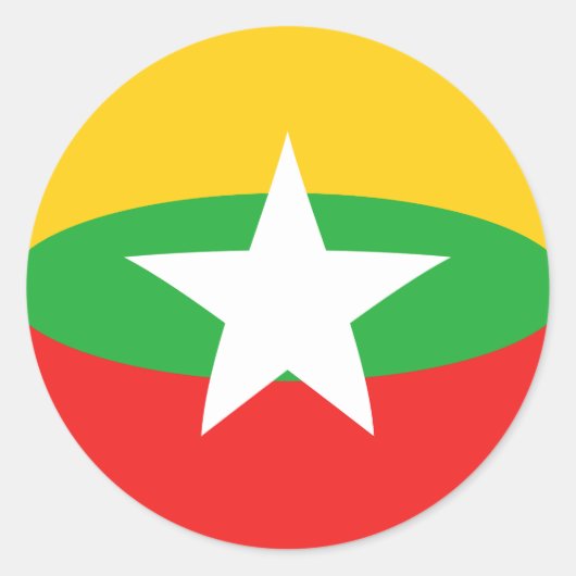 Myanmar Fisheye Flag Sticker (Vorderseite)