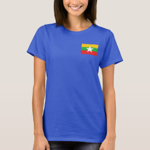 Myanmar Flag and Map T - Shirt