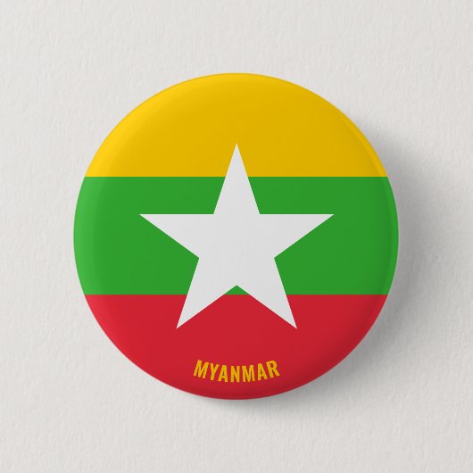 Myanmar Flag Charming Patriotic Button (Vorderseite)