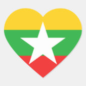 Myanmar Flag Heftsticker Herz-Aufkleber (Vorderseite)
