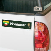 Myanmar Flag Herz + Karte Autoaufkleber (Auf Lkw)