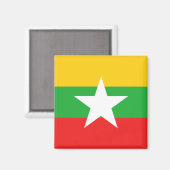 Myanmar Flag Magnet (Vorderseite/Rückseite)