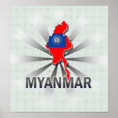 Myanmar Flag Map 2.0 Poster (Vorne)