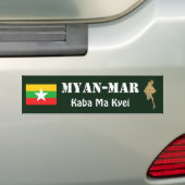 Myanmar Flag + Map Autoaufkleber (Auf Auto)