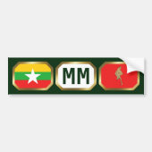 Myanmar Flag Map Code Autoaufkleber (Vorne)