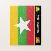 Myanmar Flag & Myanmar country / Myanmar Puzzle (Vertikal)