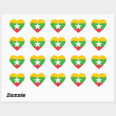 Myanmar Flag Splendid Patriotic Herz-Aufkleber (Blatt)