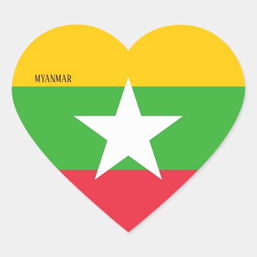 Myanmar Flag Splendid Patriotic Herz-Aufkleber (Vorderseite)
