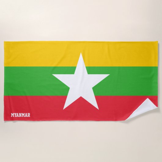 Myanmar Flag Splendid Patriotic Strandtuch (Vorderseite)