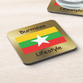 Myanmar Flag+Text-Untersetzer Untersetzer (Linke Seite)