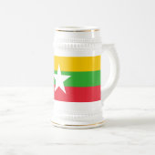 Myanmar-Flagge Bierglas (VorderseiteRechts)