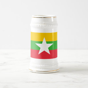 Myanmar-Flagge Bierglas