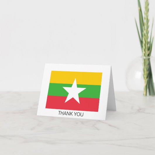 Myanmar-Flagge Dankeskarte (Vorderseite)