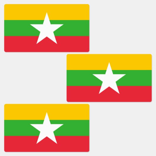 Myanmar-Flagge Etiketten (Gruppe)