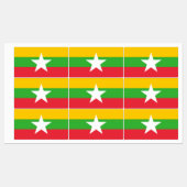 Myanmar-Flagge Etiketten (Blatt)