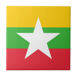 Myanmar-Flagge Fliese