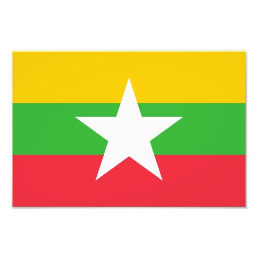 Myanmar-Flagge Fotodruck (Vorne)