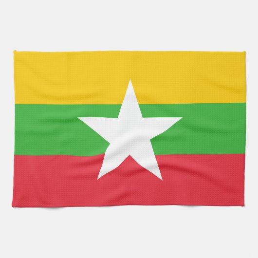 Myanmar-Flagge Geschirrtuch (Horizontal)