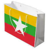 Myanmar-Flagge Große Geschenktüte (Rückseite Schrägansicht)