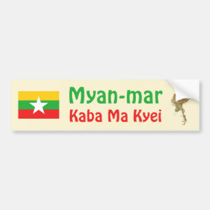 Myanmar-Flagge + Karte Aufkleber Autoaufkleber