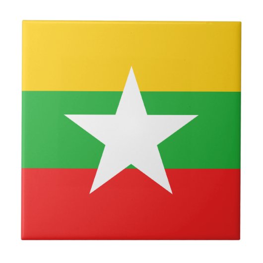 Myanmar-Flagge Keramikfliese (Vorderseite)