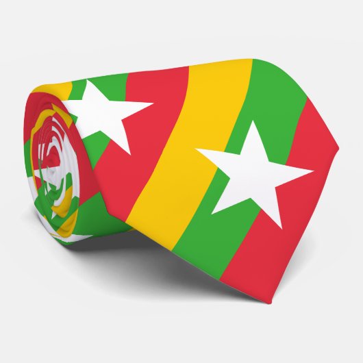 Myanmar-Flagge Krawatte (Gerollt)