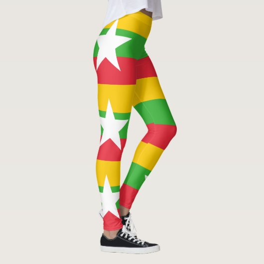 Myanmar-Flagge Leggings (Rechts)
