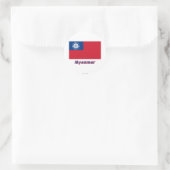 Myanmar Flagge mit Name 1974-2010 Runder Aufkleber (Tasche)