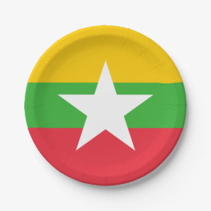 Myanmar-Flagge Pappteller